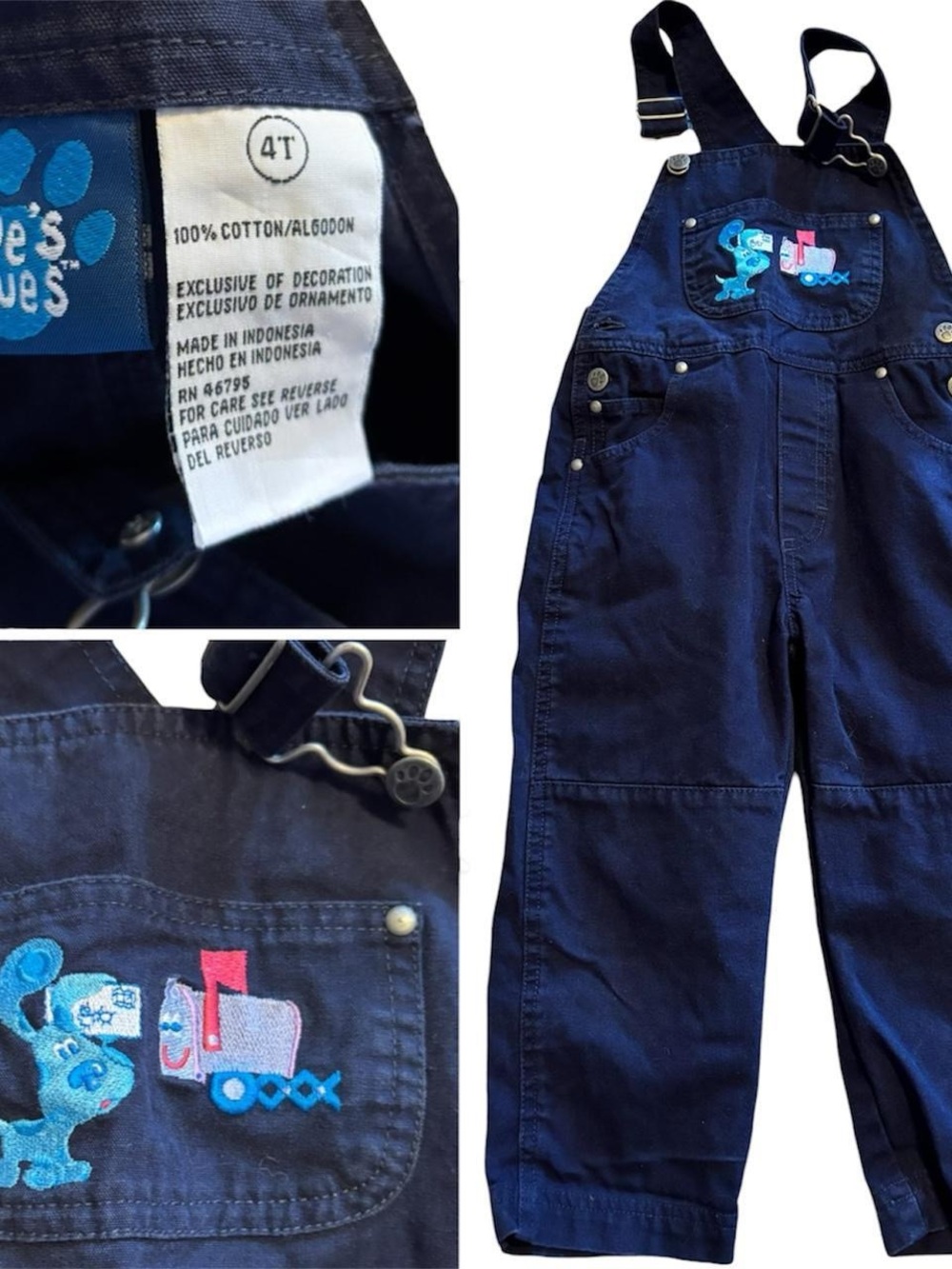 Children's Navy Blue Overalls with Blues Clues Embroidery 💙